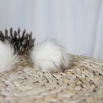 POMPOM XS forudbestilling10pcs Luonnonvalkoinen-mustaruskea