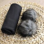 POMPOM M Pre-order 10pcs Tummanharmaa