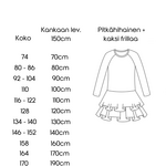 FRILLAHELMA -lasten mekon ompelukaava koot 74-140