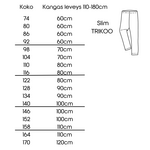 PILVIPOLKU - Lasten legginsit trikoolle, merinovillalle, ribbitrikoolle koot 44 -170