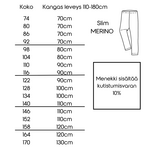 PILVIPOLKU - Lasten legginsit trikoolle, merinovillalle, ribbitrikoolle koot 44 -170