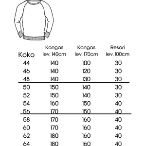 KRISTIAN - Miesten collegepaidan ompelukaava koot 44-64, PDF