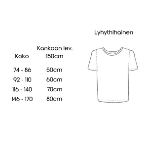 KUUNSÄDE - lasten paidan ompelukaava, koot 74-170