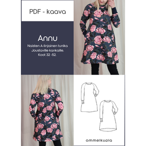 ANNU - Naisten tunikan ompelukaava koot 32-52, PDF