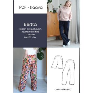 BERTTA - Naisten pellavahousujen ompelukaava koot 32-56, PDF