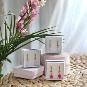 UPEA Juulia, marble cherry -korvakorut