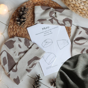 Ompelupaketti: Muru -asusteet + dark olive melee -merinovilla 80cm