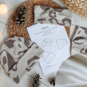 Ompelupaketti: Muru -asusteet + luonnonvalkoinen -merinovilla 80cm