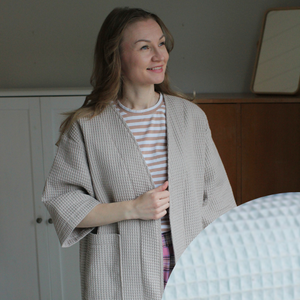 Ompelupaketti: Kylpytakki koot 42-28 vaalea minttu