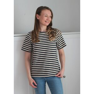 DELUX Raidallinen: Navy-creme -trikoo 100cm PALA