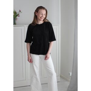 SALLA, musta -joustava samettitrikoo 160cm PALA