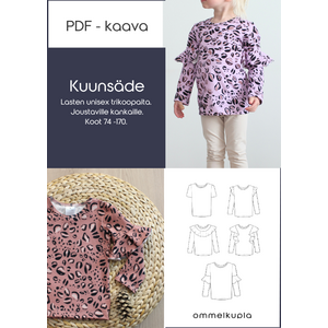 KUUNSÄDE - Lasten paidan ompelukaava, PDF