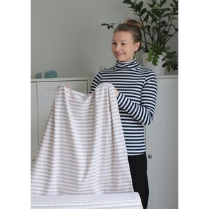 MALLA Beige-valkoinen raidallinen -ribbitrikoo