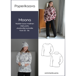 MOONA - Naisten väljän boxy-mallisen paidan ompelukaava koot 32-56, PDF