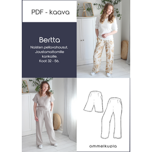 BERTTA - Naisten pellavahousujen ompelukaava koot 32-56, PDF