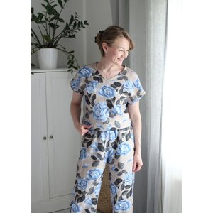Belle blue linen -pellavakangas