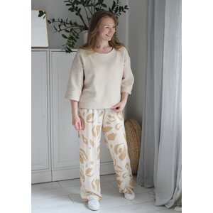 OLIVIA cream - ottoman puuvillaneulos