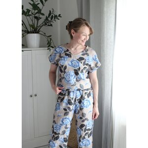 Belle blue linen -pellavakangas 100cm PALA