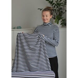MALLA Musta-valkoinen raidallinen -ribbitrikoo 160cm PALA