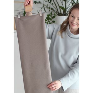 EMILIA taupe -puuvillaneulos 150cm PALA