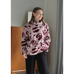 *SAAPUU LOKA-MARRASKUUSSA 2026* Leopard, wine red shake -merinovilla