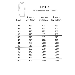 JULIET - Merinovillaisen tai ribbitrikoisen paidan ja mekon ompelukaava koot 32-56