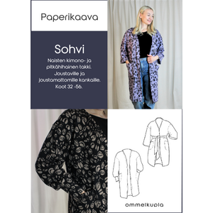 SOHVI - kimono- ja pitkähihaisen takin ompelukaava koot 32-56