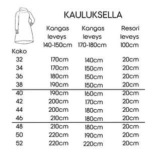 VENLA - Naisten hupparitunikan ompelukaava koot 32-52