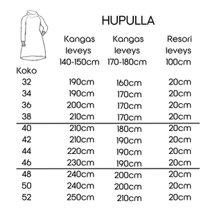 VENLA - Naisten hupparitunikan ompelukaava koot 32-52