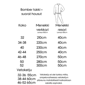 SUSSU - Naisten verkka-asun ompelukaava koot 32-52