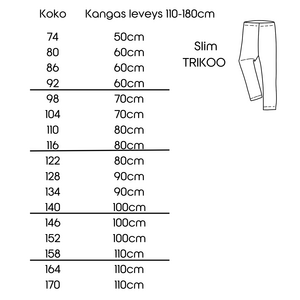 PILVIPOLKU - Lasten legginsit trikoolle, merinovillalle, ribbitrikoolle koot 44-170, PDF