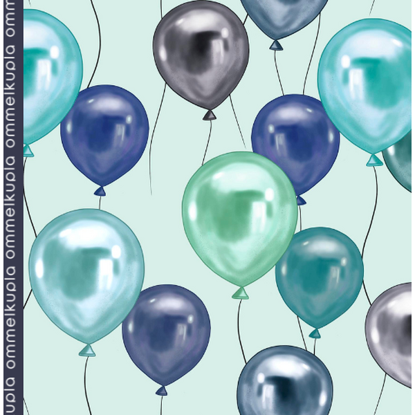 Big balloons, silver mint -joustocollege 70cm PALA