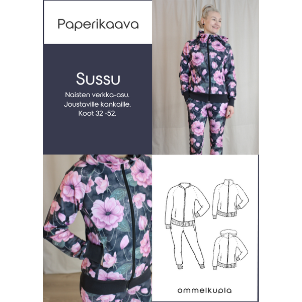 SUSSU - Naisten verkka-asun ompelukaava koot 32-52 ENNAKKOTILAUS